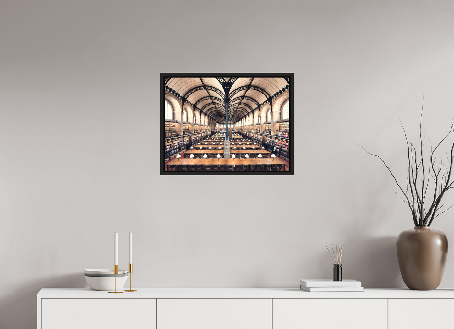 60 x 45 cm, Photo Print Under Acrylic Glass - Matte - Black Shadowbox Sainte Geneviève