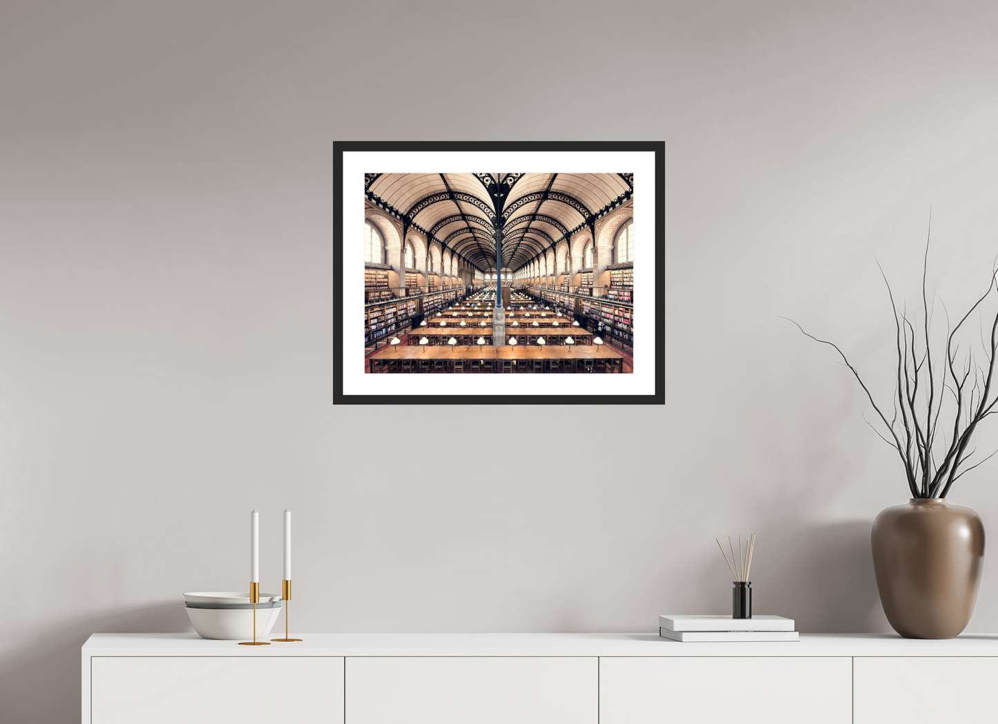 60 x 45 cm, Framed Fine Art Print - Black Frame Sainte Geneviève