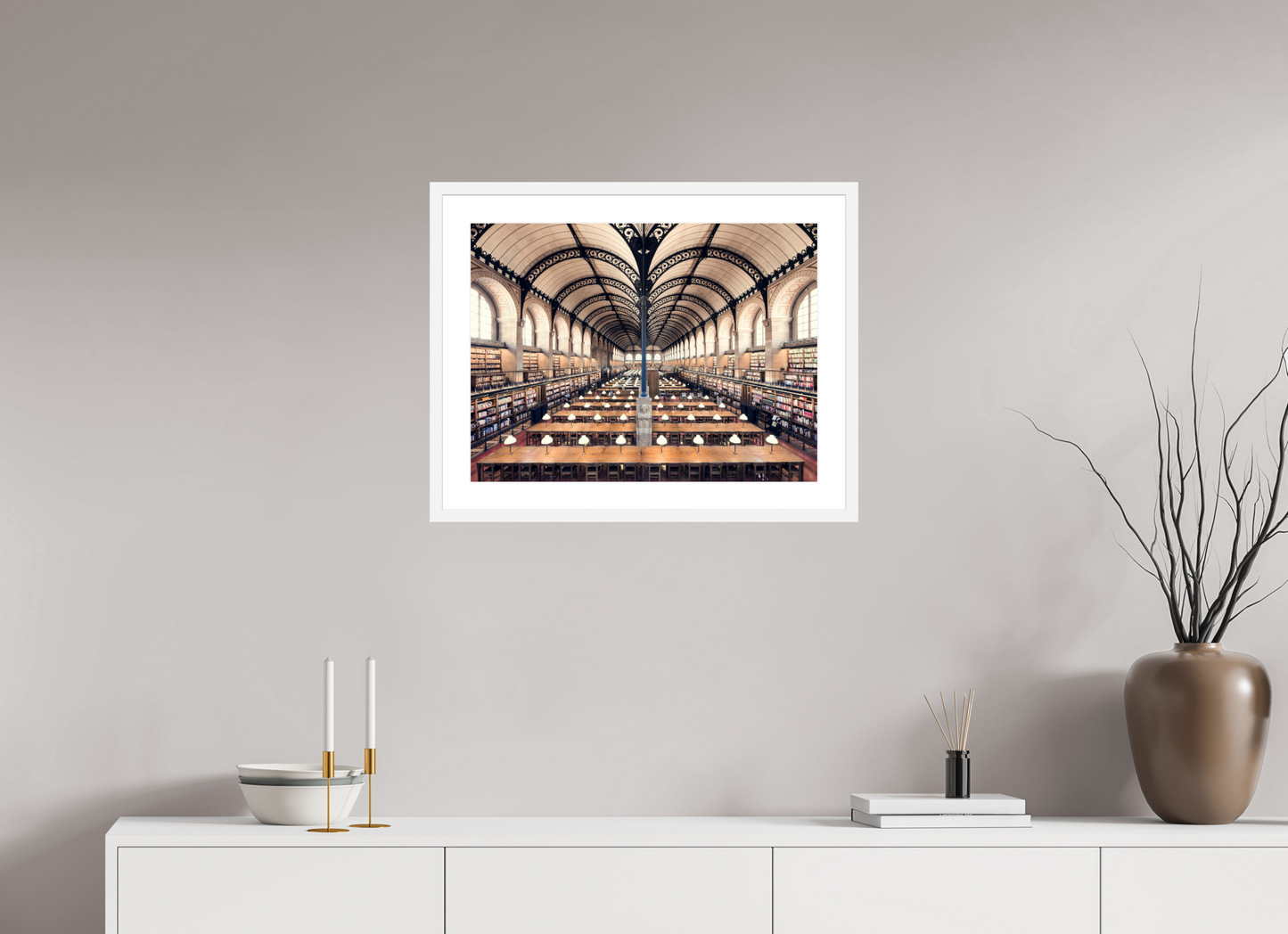 60 x 45 cm, Framed Fine Art Print - White Frame Sainte Geneviève