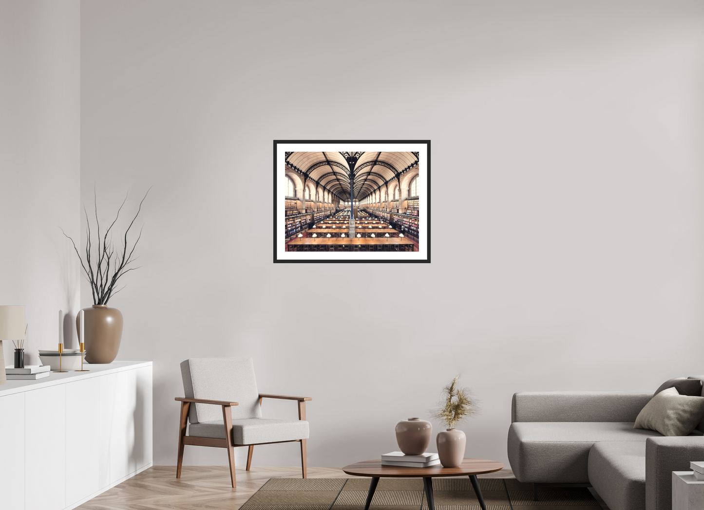 80 x 60 cm, Framed Fine Art Print - Black Frame - Museum Glass Sainte Geneviève