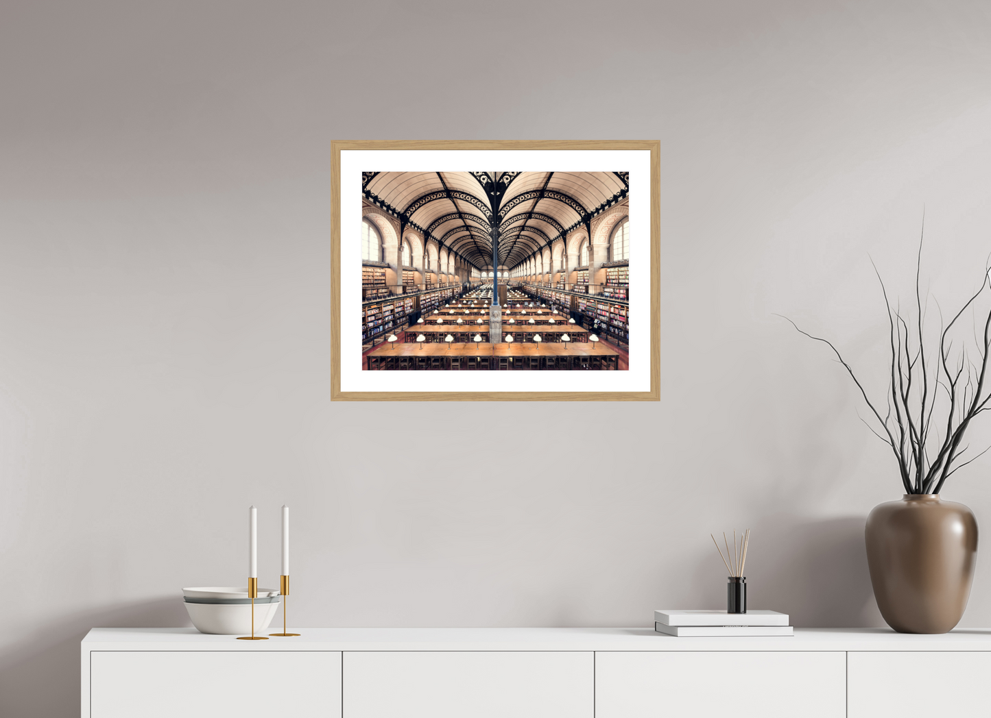 60 x 45 cm, Framed Fine Art Print - Oak Frame Sainte Geneviève