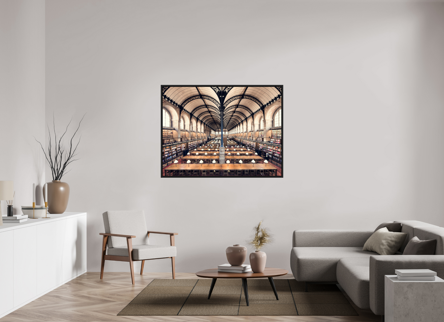140 x 105 cm, Photo Print Under Acrylic Glass - Glossy - Black Shadowbox Sainte Geneviève