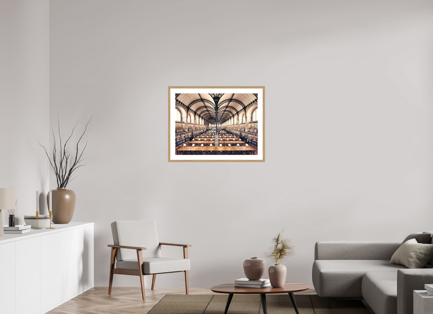 80 x 60 cm, Framed Fine Art Print - Oak Frame - Museum Glass Sainte Geneviève