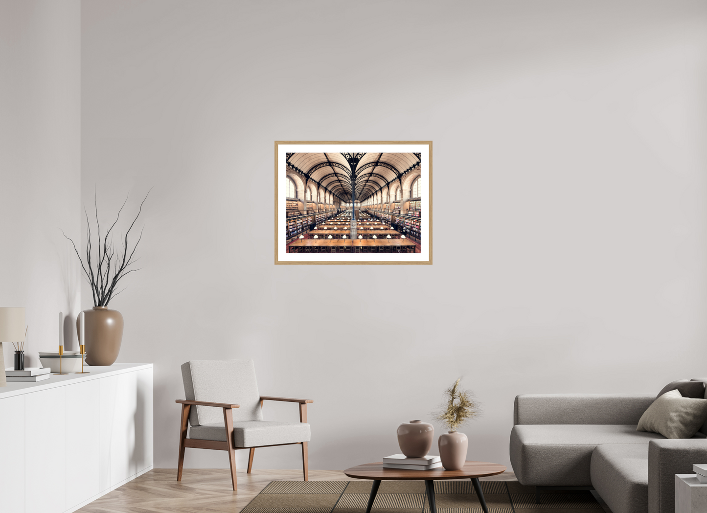 80 x 60 cm, Framed Fine Art Print - Oak Frame Sainte Geneviève