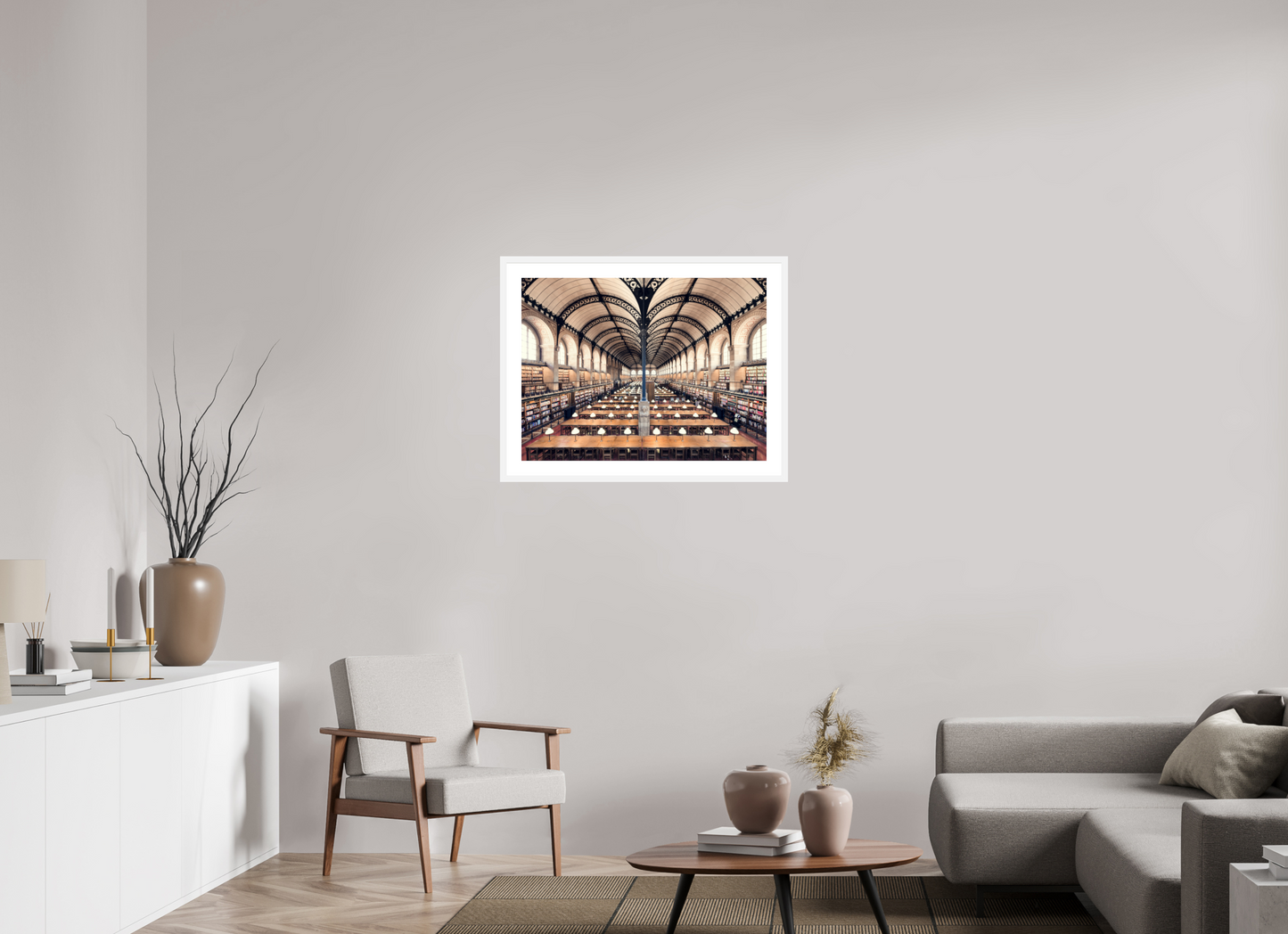 80 x 60 cm, Framed Fine Art Print - White Frame Sainte Geneviève