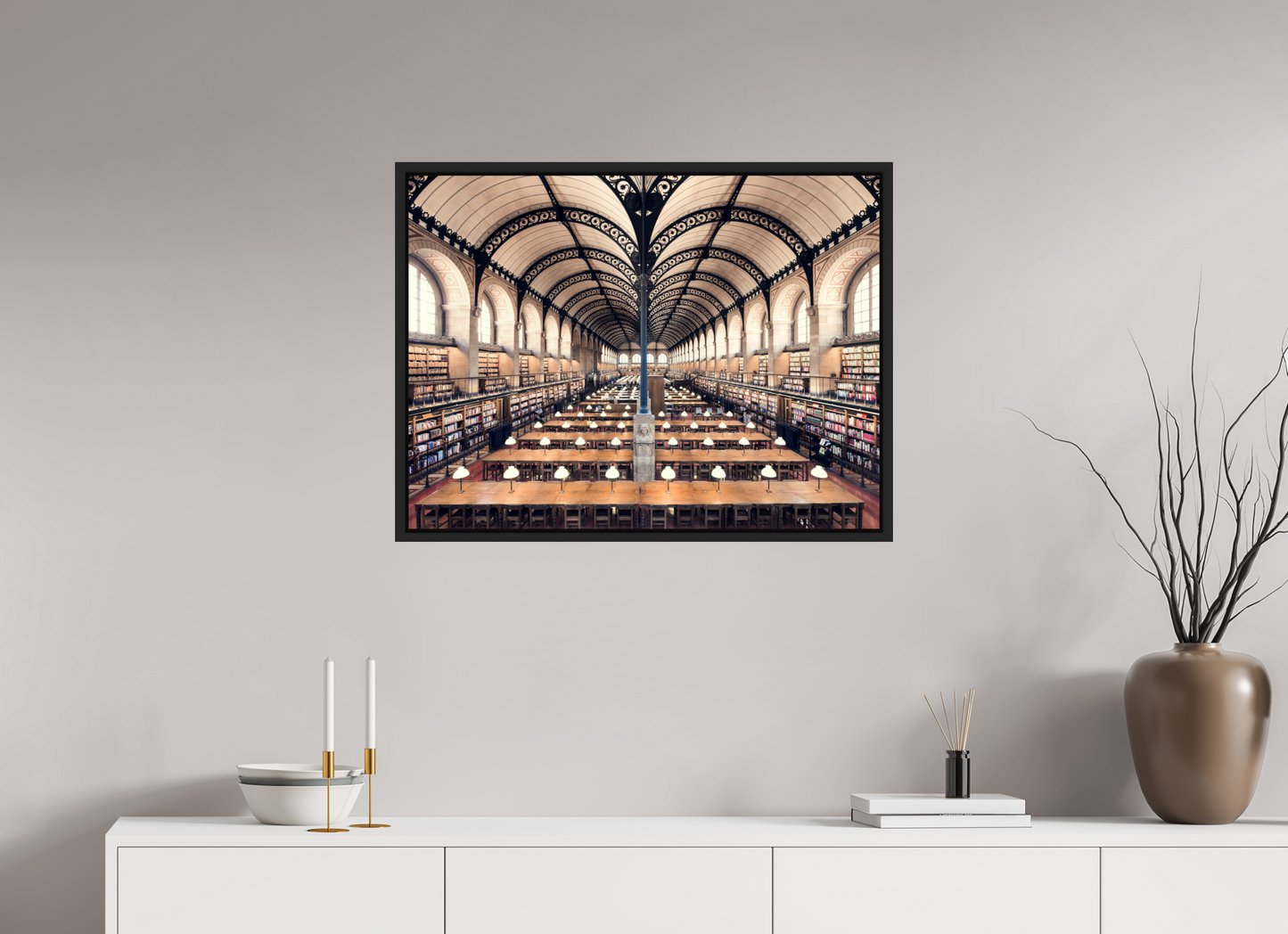 80 x 60 cm, Photo Print Under Acrylic Glass - Glossy - Black Shadowbox Sainte Geneviève