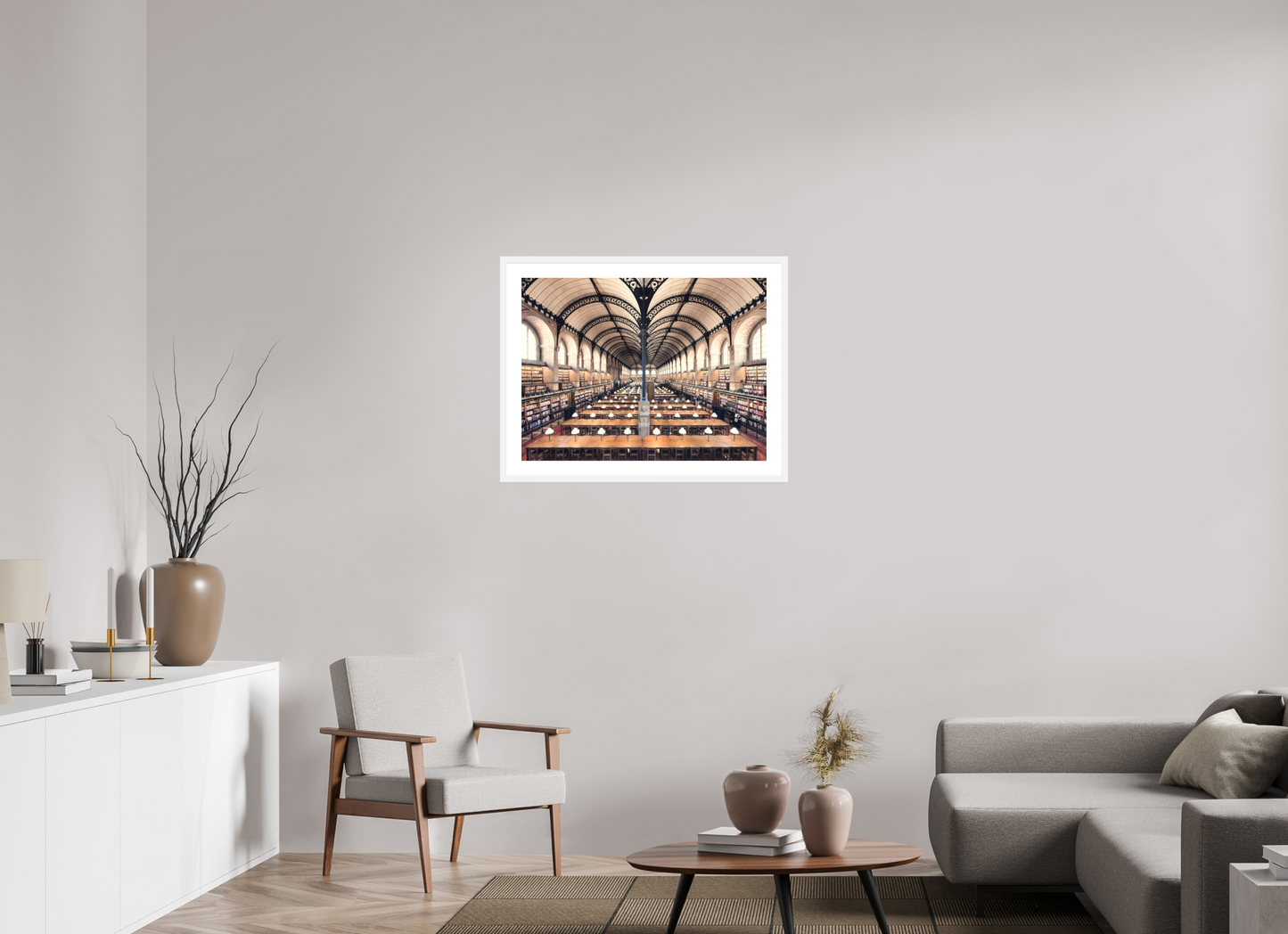 80 x 60 cm, Framed Fine Art Print - White Frame - Museum Glass Sainte Geneviève