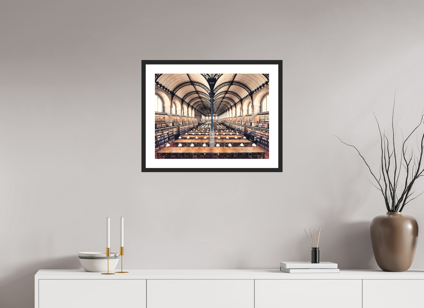 60 x 45 cm, Framed Fine Art Print - Black Frame - Museum Glass Sainte Geneviève