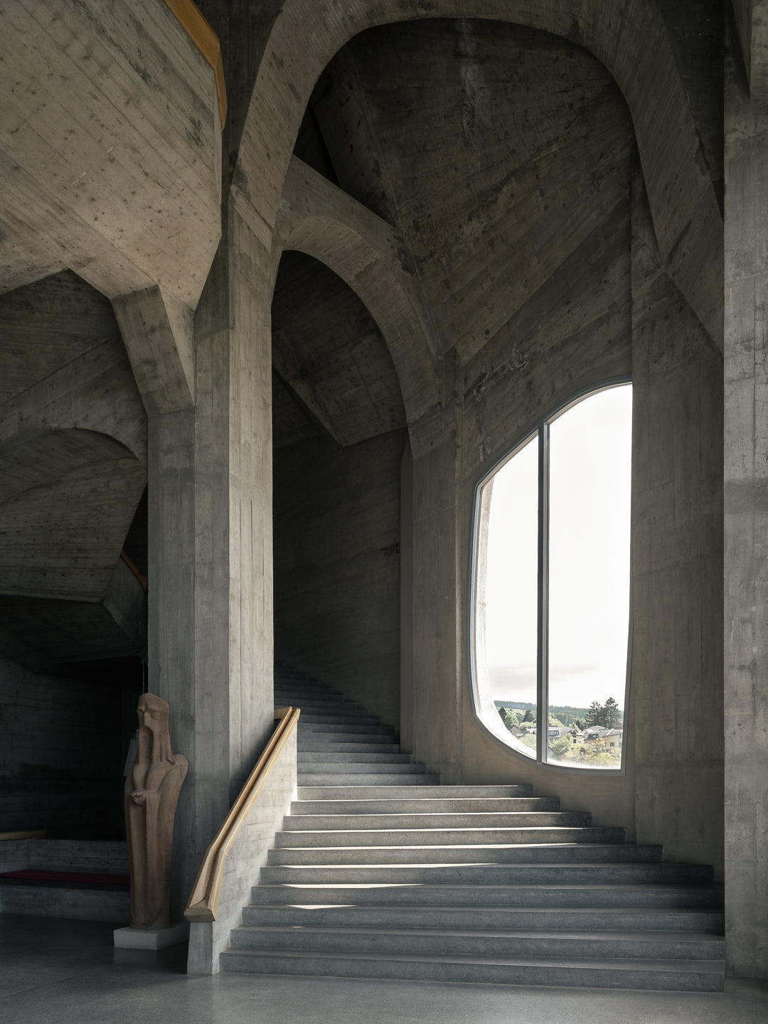 Escalier Goetheanum Dornach Rudolf Steiner beton sculpte
