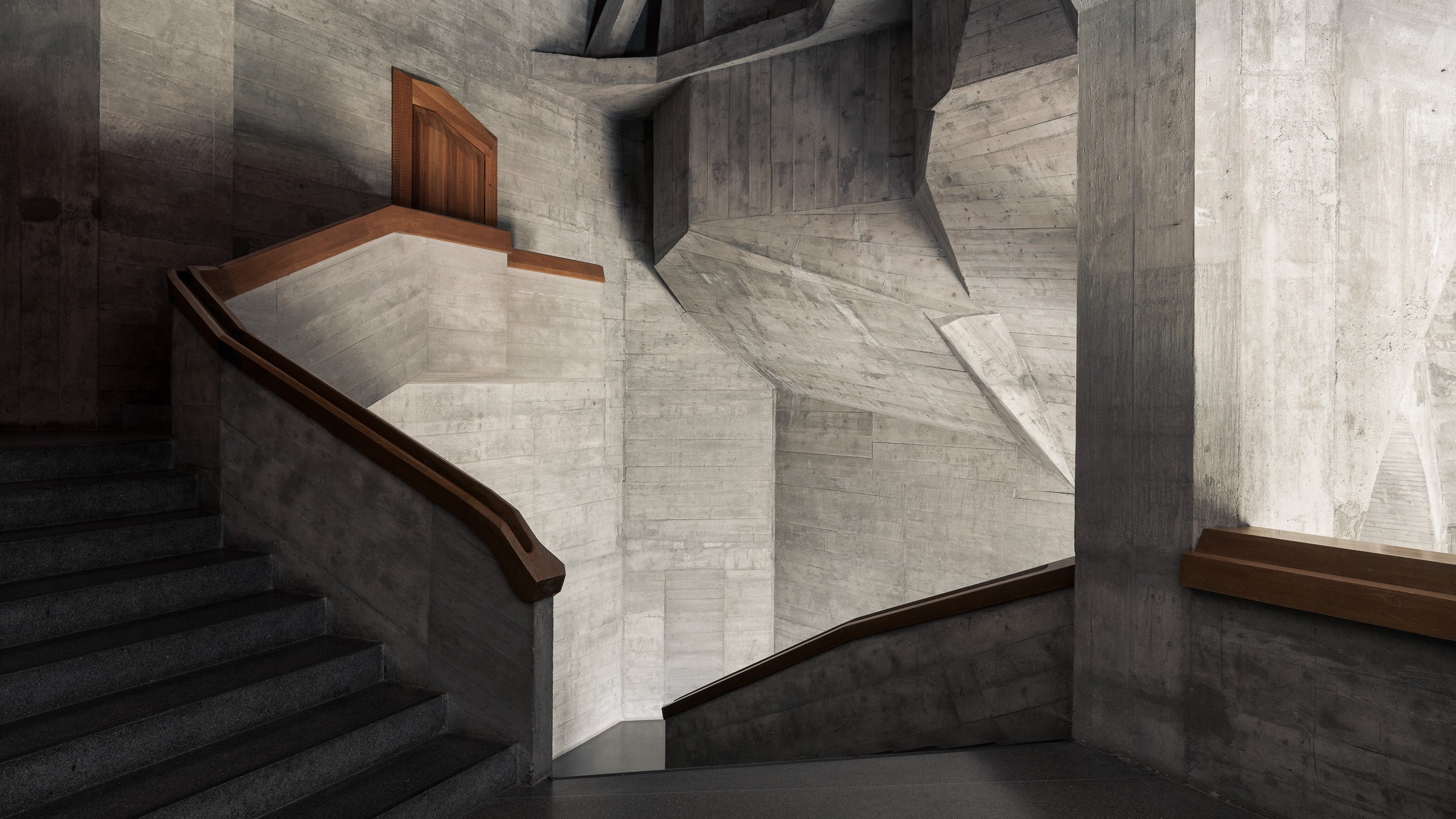 Escalier Goetheanum Dornach Rudolf Steiner beton sculpte