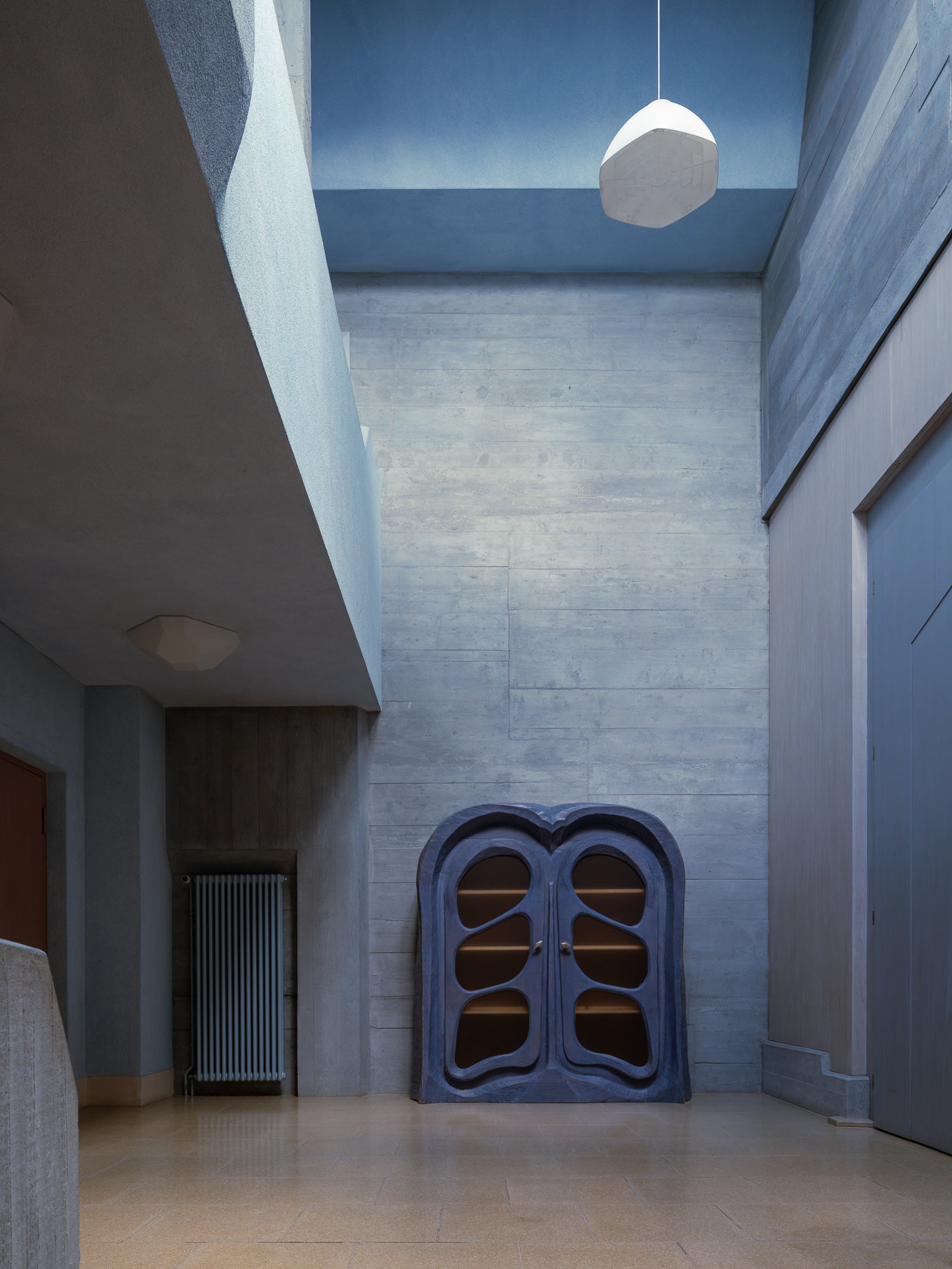 goetheanum rudolf steiner blue room faceted pendant light organic cabinet thibaud poirier