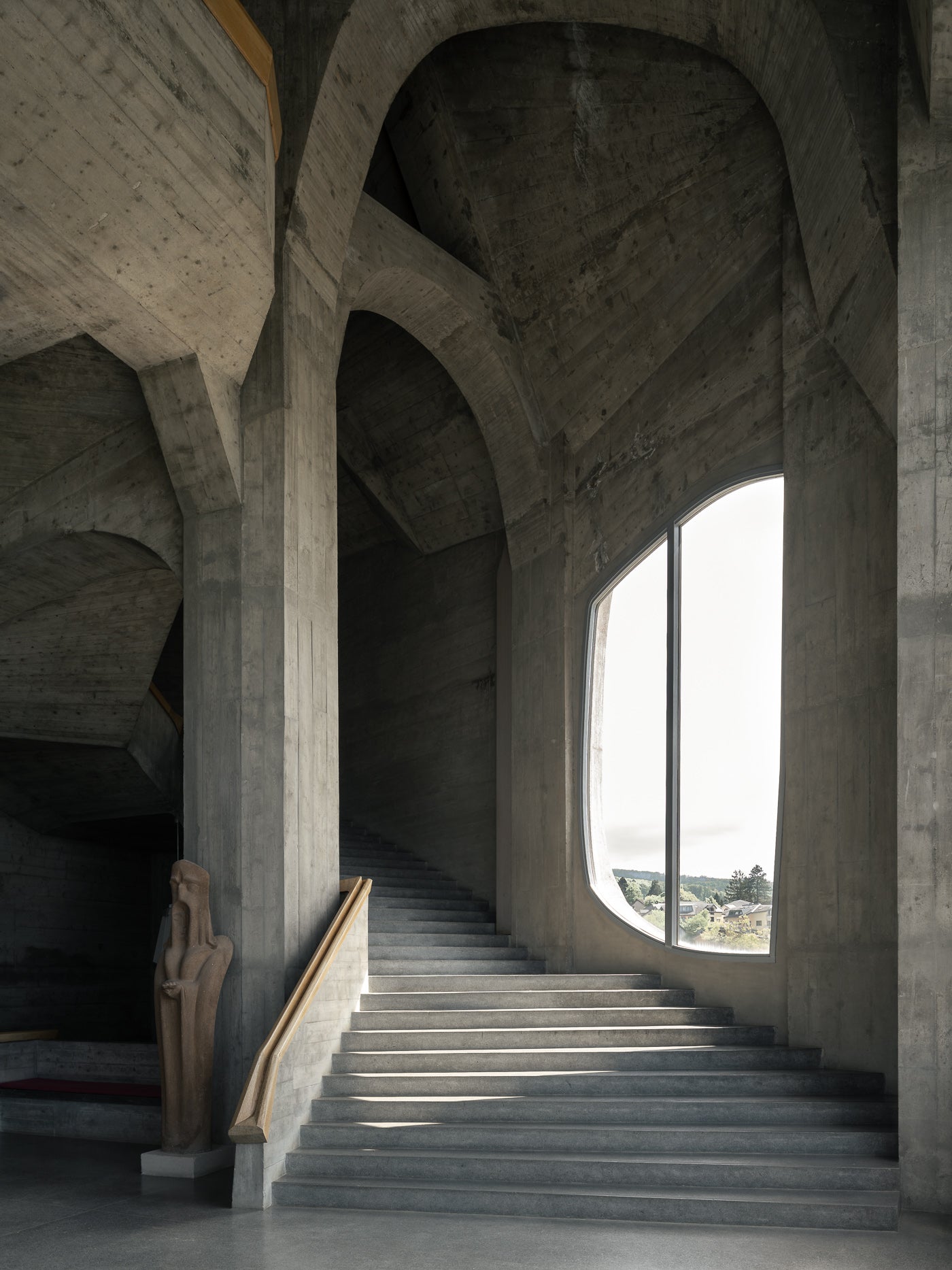 goetheanum rudolf steiner grand staircase organic arches large window thibaud poirier