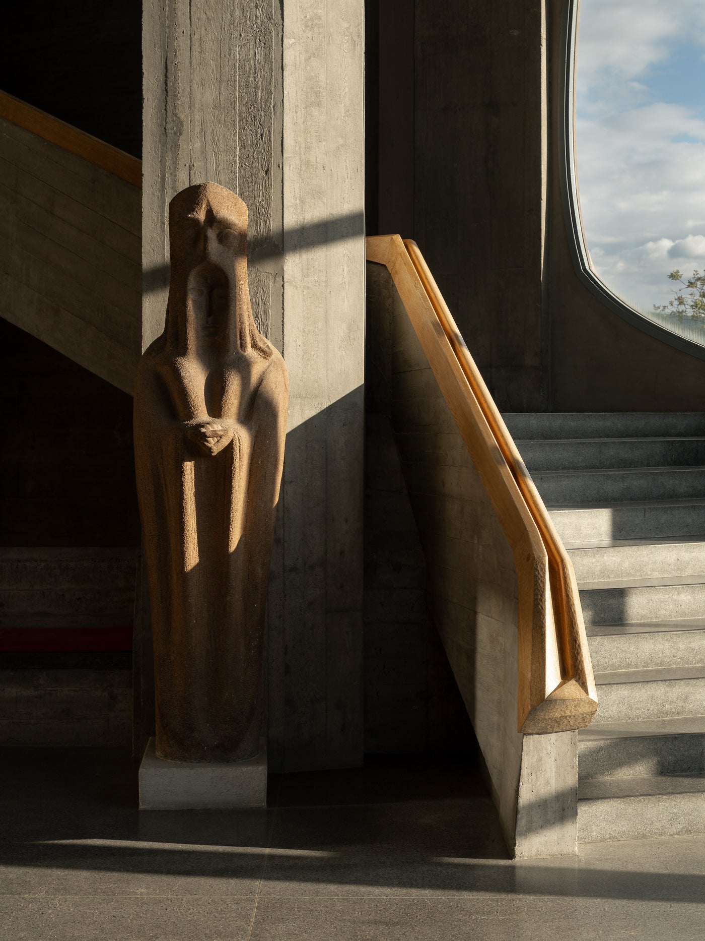 goetheanum rudolf steiner wooden sculpture staircase base sunlit thibaud poirier